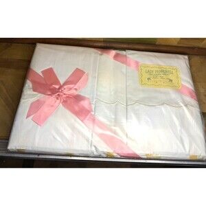 Lady Pepperell Fine Combed Percale 81"x108" Sheet & Pillowcases New Old Stk Y2K
